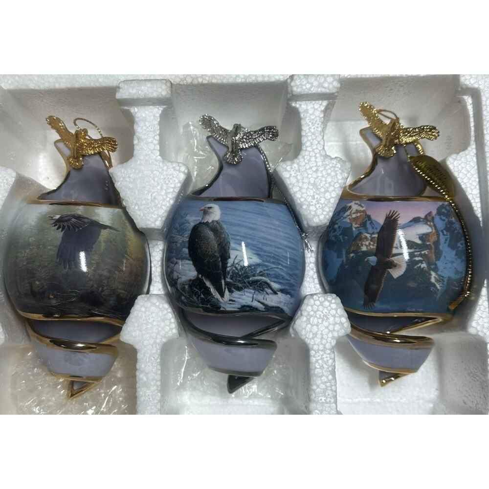 Vtg Bradford Edition on Eagles Wings Heirloom Porcelain Ornament Collection 2001